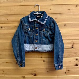 Vintage Disney Winnie The Pooh Size 6 Floral Embroidered Denim Jean Jacket